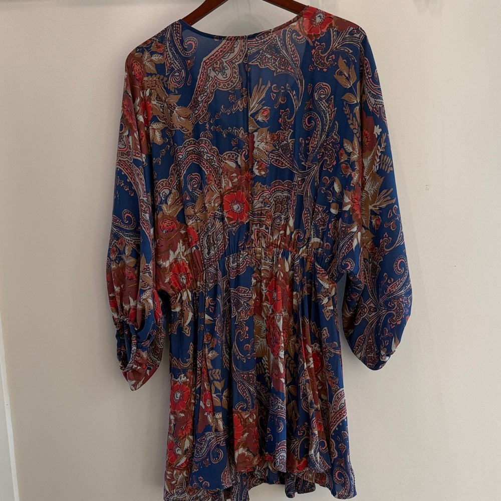 Free People Blue and Red Paisley Dress - Picture 2 of 3